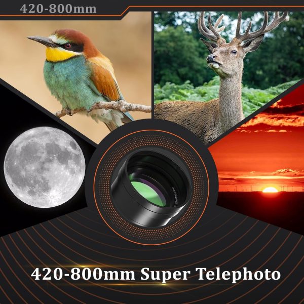 420-800mm Telephoto Lens for Canon - EF Lens for Canon DSLR, Manual Focus MF Zoom Lens for Canon EOS Rebel SL3 SL2 SL1 T8i T7i T7 T6 4000D 1500D 90D 80D 77D 70D 60D 7D 6D 5D 1D DSLR Cameras - Image 7