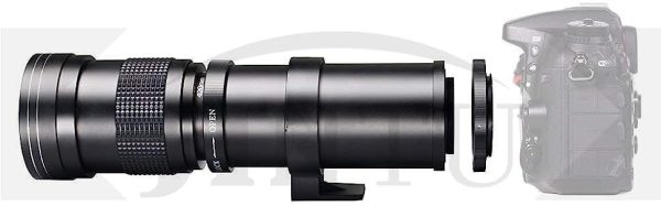 JINTU 420-800mm f/ 8.3 Manual Telephoto Zoom Lens + T-Mount for Canon EOS Rebel SL2 SL1 T3 T3i T4i T5 T5i T6 T6i T6s T7 T7i 4000D 6D 7D 60D 70D 77D 80D 5D II/III/IV 550D 650D SLR Camera Lenses - Image 4