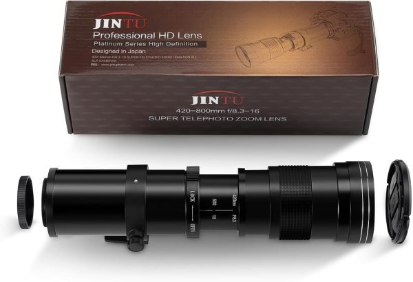 JINTU 420-800mm f/ 8.3 Manual Telephoto Zoom Lens + T-Mount for Canon EOS Rebel SL2 SL1 T3 T3i T4i T5 T5i T6 T6i T6s T7 T7i 4000D 6D 7D 60D 70D 77D 80D 5D II/III/IV 550D 650D SLR Camera Lenses - Image 6