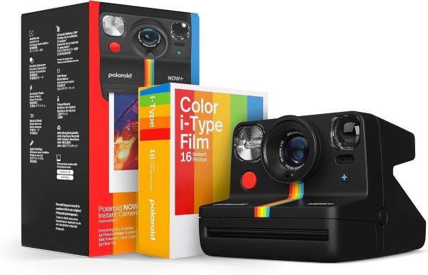 Now+ Generation 2 - Camera + Film Bundle (16 Photos Included) - Black - Bluetooth Connected App Controlled Instant Film Camera-6250