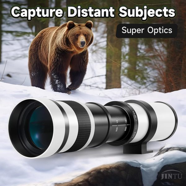 Telephoto Lens EF Lens for Canon, JINTU 420-800mm f/8.3 Manual Zoom Lens for Canon EOS T7i T6 T6i T6s T7 T8i T3i, T4i, T5, T5i, SL2, SL1 4000D 2000D 80D 90D 5D III 6D 7D II 60D 70D SLR Camera Lenses - Image 3
