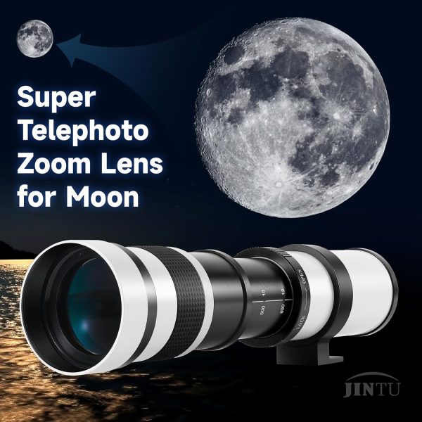 Telephoto Lens EF Lens for Canon, JINTU 420-800mm f/8.3 Manual Zoom Lens for Canon EOS T7i T6 T6i T6s T7 T8i T3i, T4i, T5, T5i, SL2, SL1 4000D 2000D 80D 90D 5D III 6D 7D II 60D 70D SLR Camera Lenses - Image 5